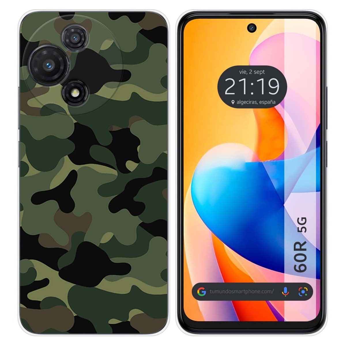 Funda Silicona para TCL 60R 5G diseño Camuflaje Dibujos