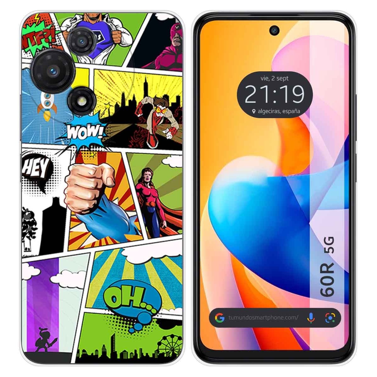 Funda Silicona para TCL 60R 5G diseño Comic Dibujos