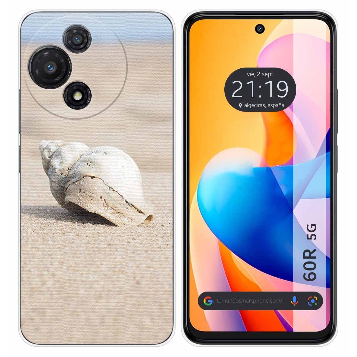 Funda Silicona para TCL 60R 5G diseño Concha Dibujos
