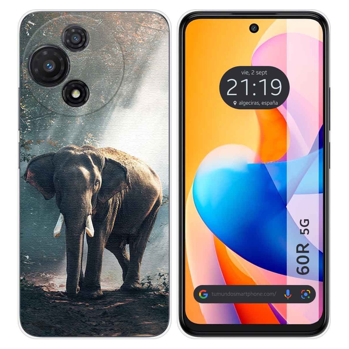 Funda Silicona para TCL 60R 5G diseño Elefante Dibujos
