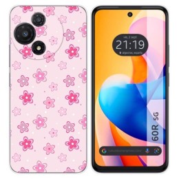 Funda Silicona para TCL 60R 5G diseño Flores Dibujos