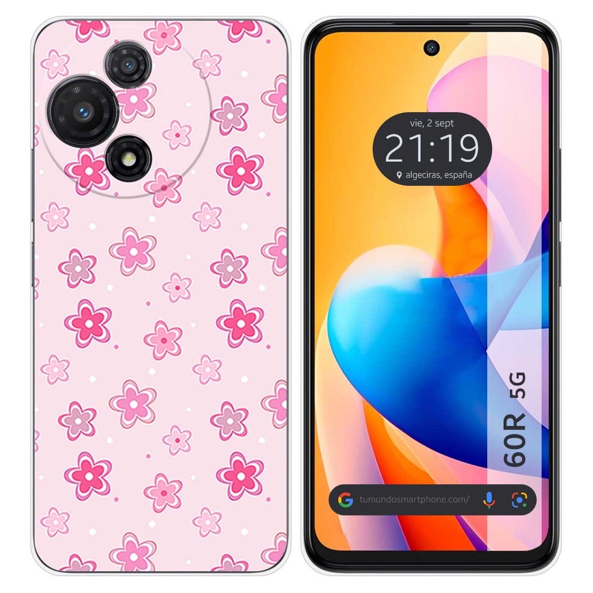 Funda Silicona para TCL 60R 5G diseño Flores Dibujos