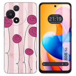 Funda Silicona para TCL 60R 5G diseño Flores Vintage Dibujos