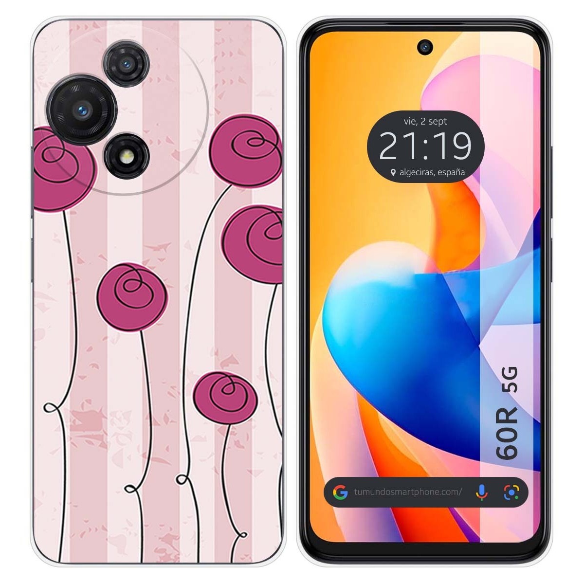 Funda Silicona para TCL 60R 5G diseño Flores Vintage Dibujos