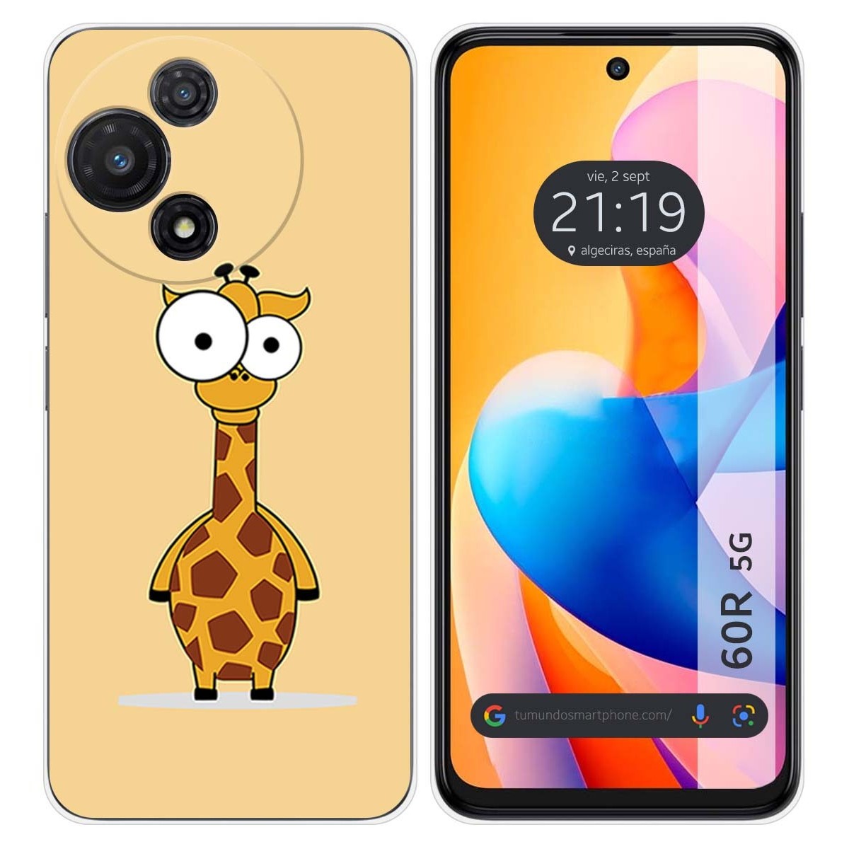 Funda Silicona para TCL 60R 5G diseño Jirafa Dibujos