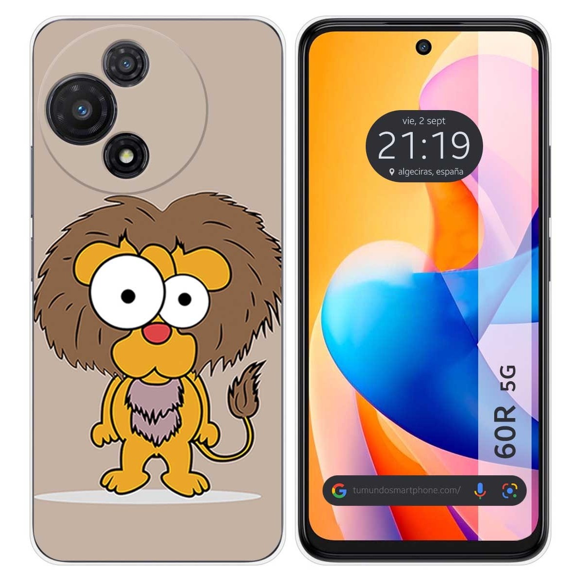 Funda Silicona para TCL 60R 5G diseño Leon Dibujos