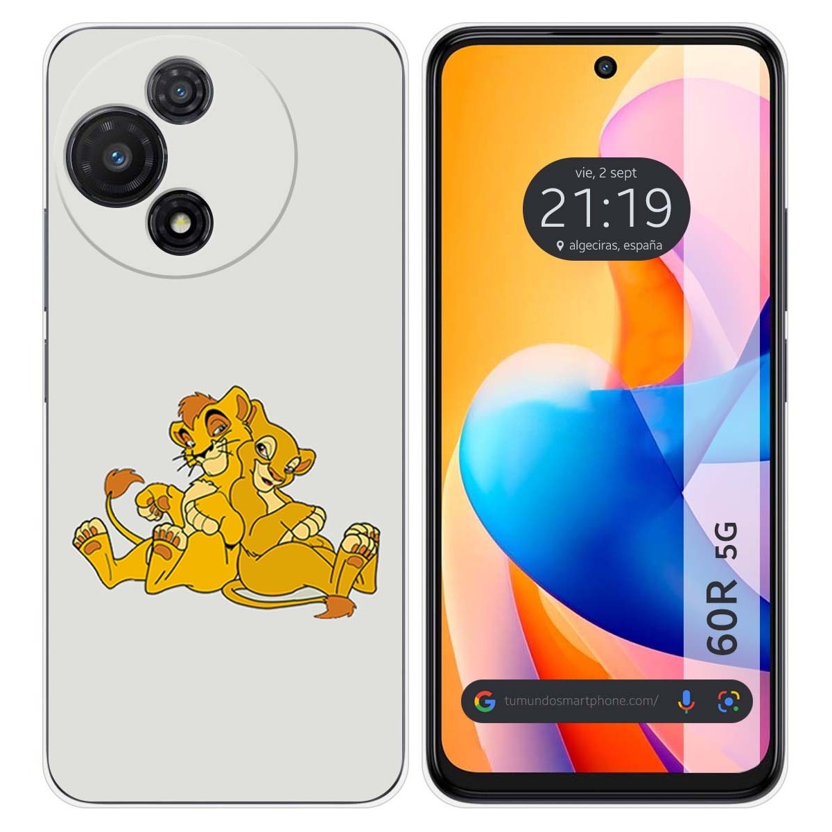 Funda Silicona para TCL 60R 5G diseño Leones Dibujos