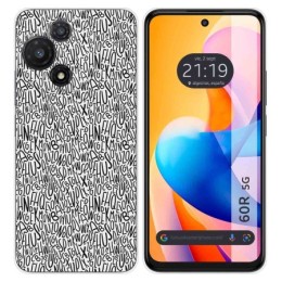 Funda Silicona para TCL 60R 5G diseño Letras Dibujos