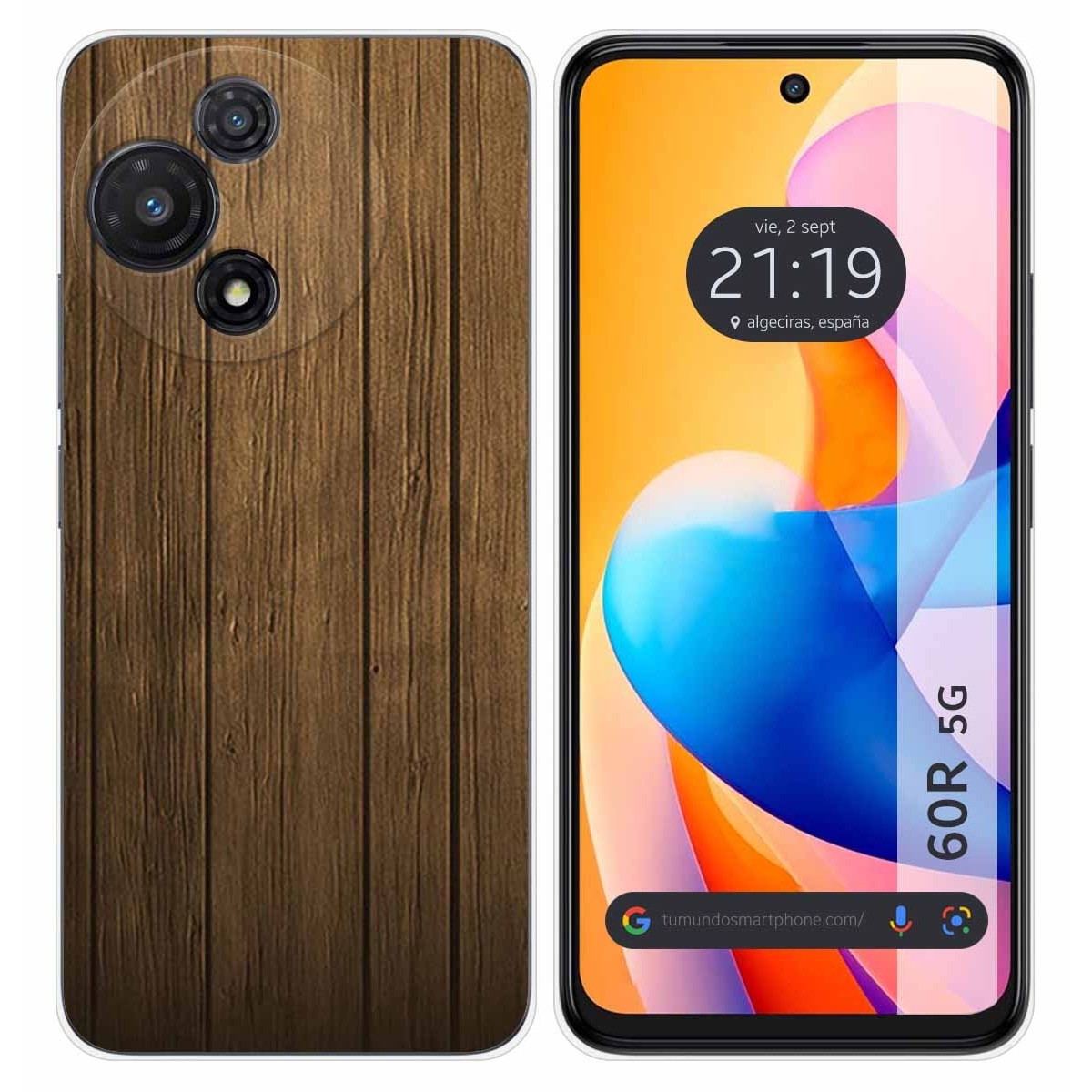 Funda Silicona para TCL 60R 5G diseño Madera Dibujos