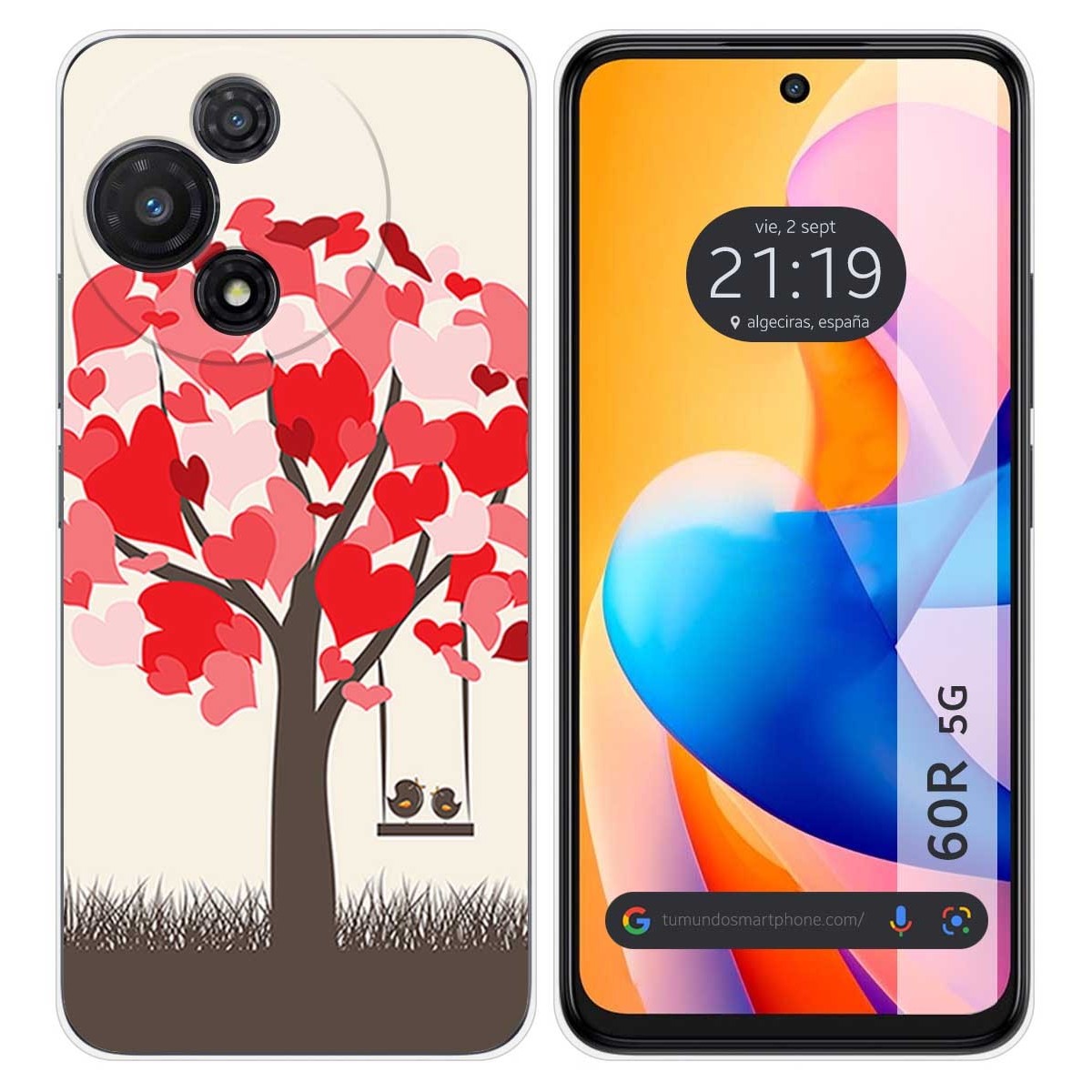 Funda Silicona para TCL 60R 5G diseño Pajaritos Dibujos