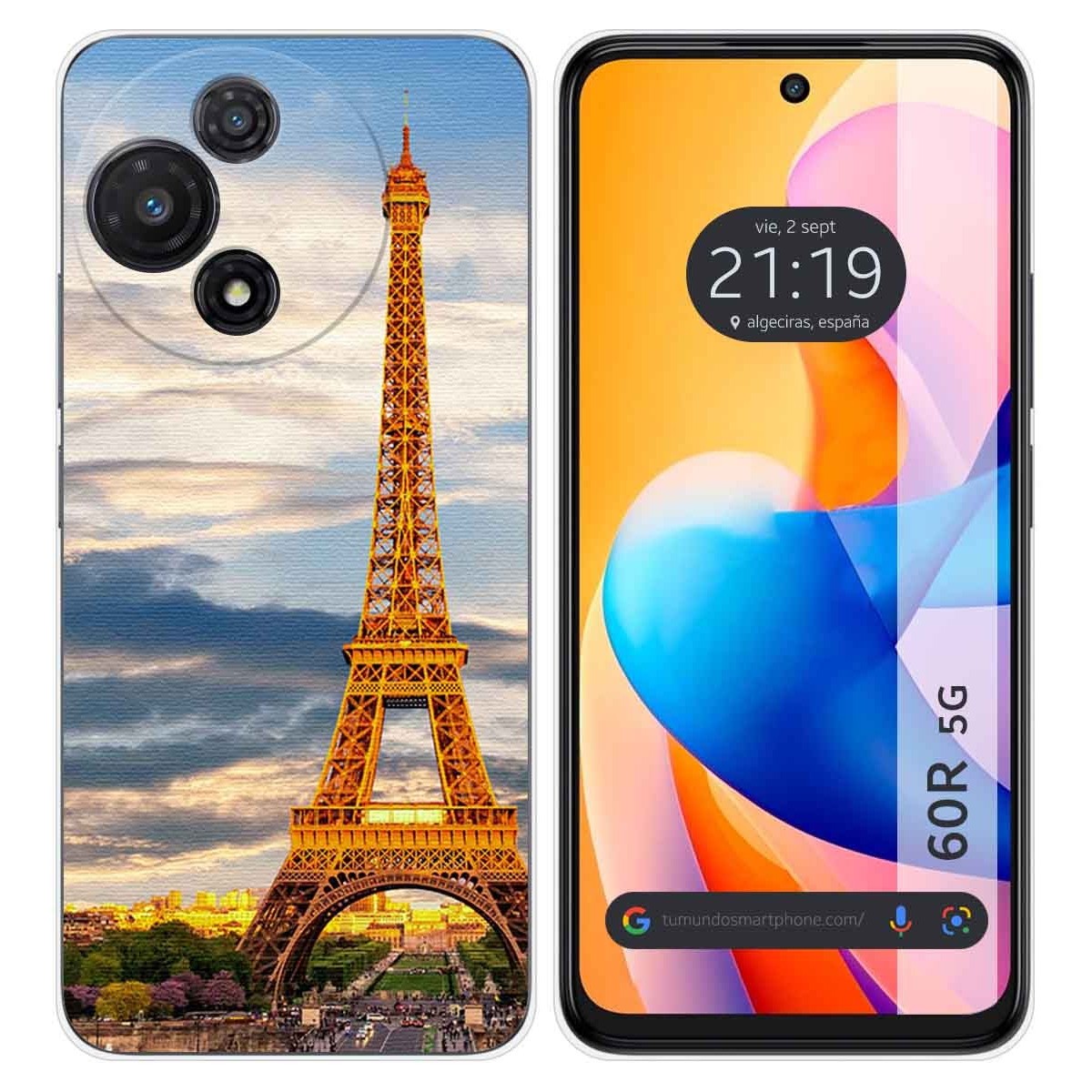 Funda Silicona para TCL 60R 5G diseño Paris Dibujos