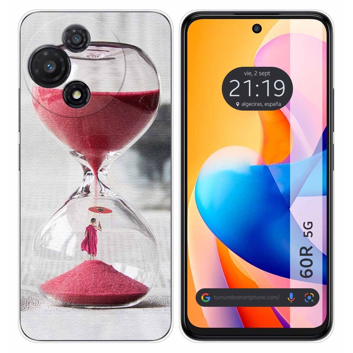 Funda Silicona para TCL 60R 5G diseño Reloj Dibujos