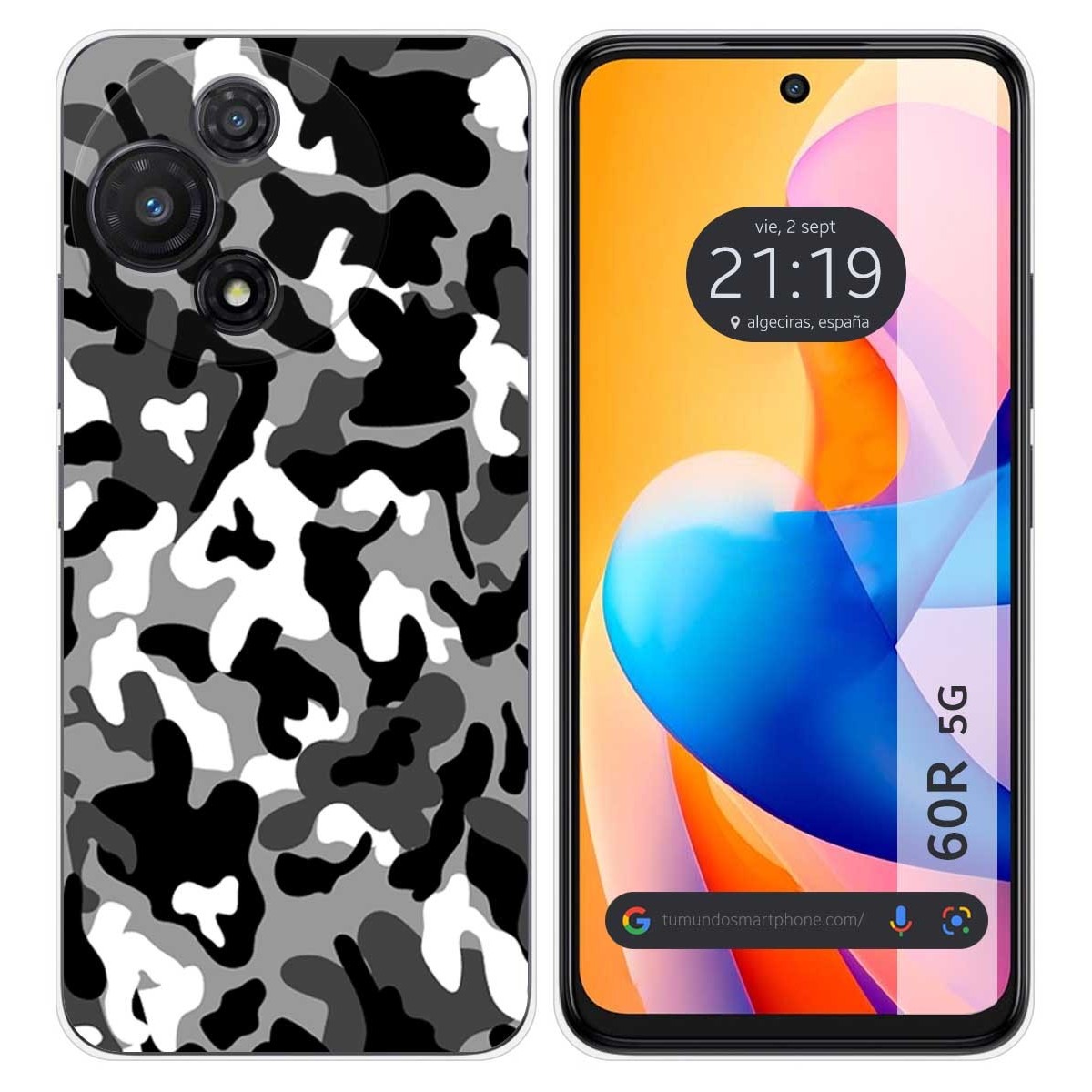 Funda Silicona para TCL 60R 5G diseño Snow Camuflaje Dibujos