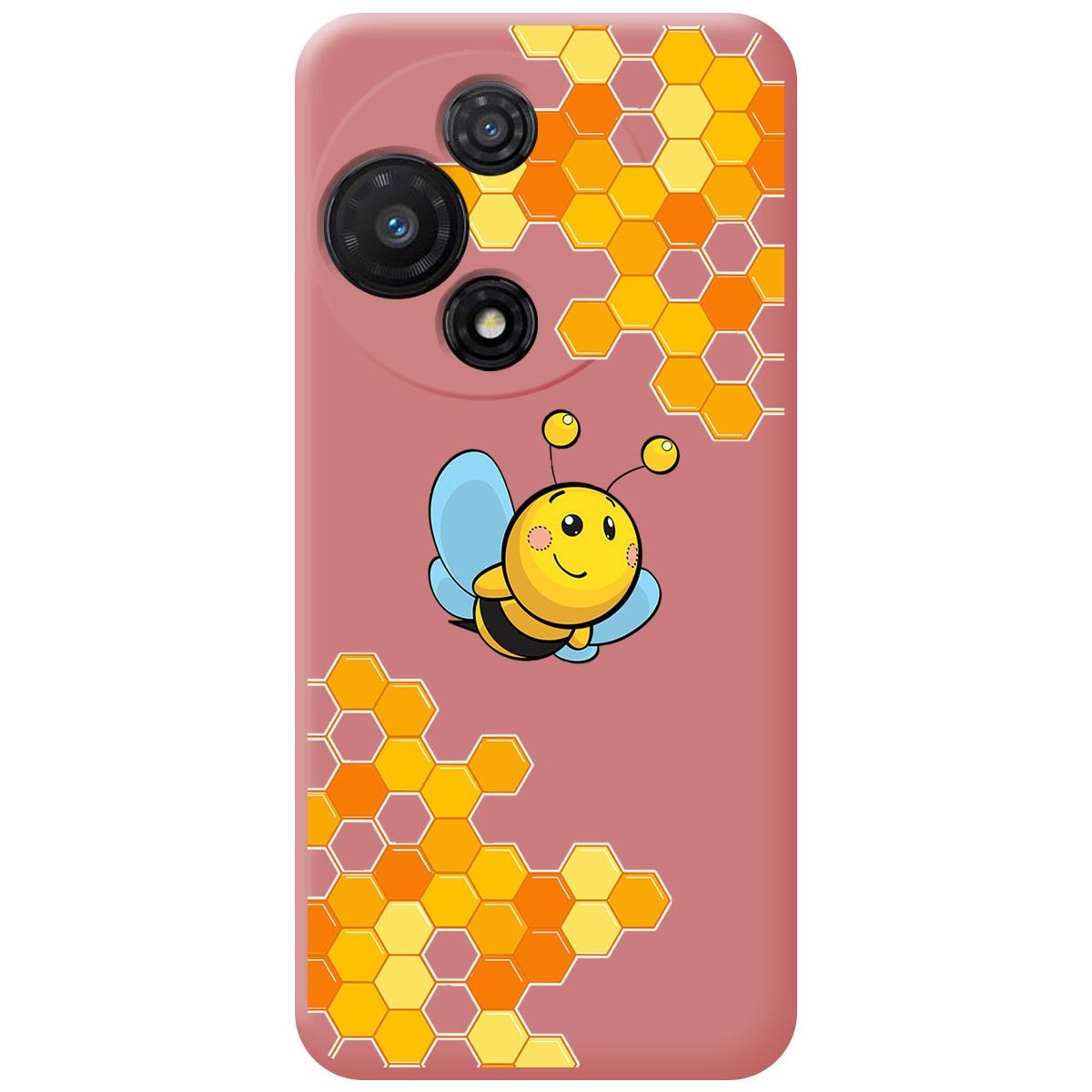 Funda Silicona Líquida Rosa para TCL 60R 5G diseño Abeja Dibujos