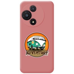 Funda Silicona Líquida Rosa para TCL 60R 5G diseño Adventure Dibujos