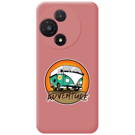 Funda Silicona Líquida Rosa para TCL 60R 5G diseño Adventure Dibujos