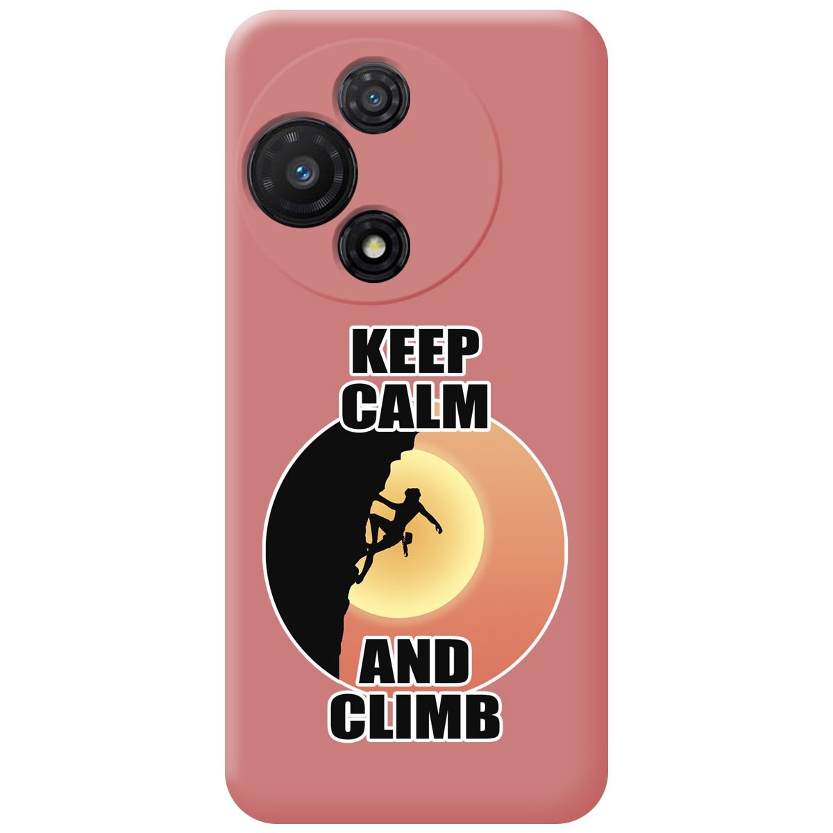 Funda Silicona Líquida Rosa para TCL 60R 5G diseño Mujer Escalada Dibujos