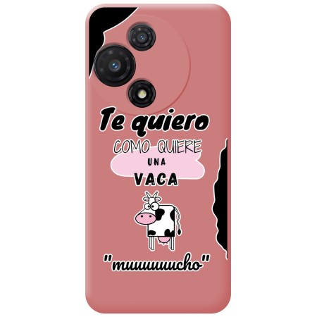 Funda Silicona Líquida Rosa para TCL 60R 5G diseño Vaca Dibujos