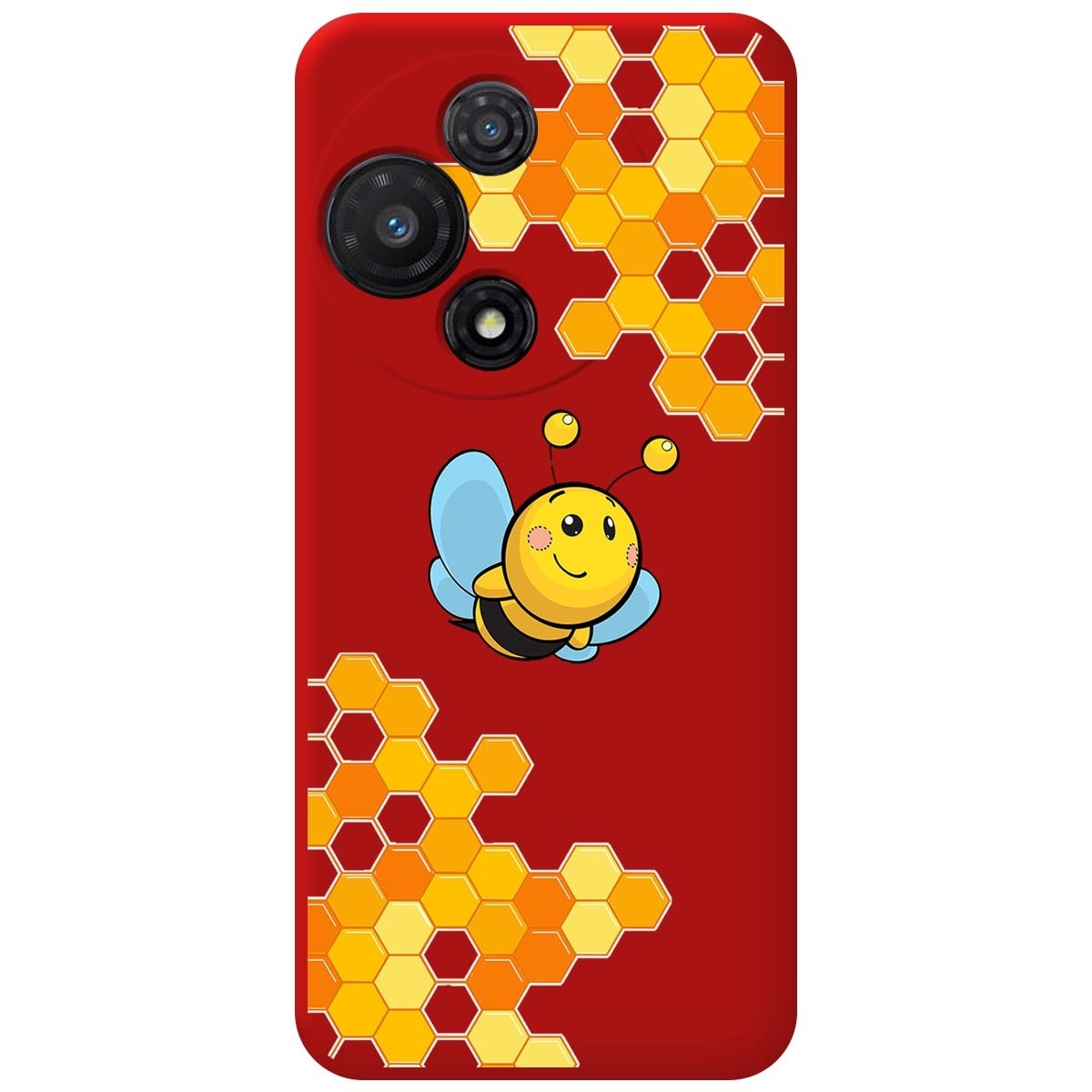 Funda Silicona Líquida Roja para TCL 60R 5G diseño Abeja Dibujos