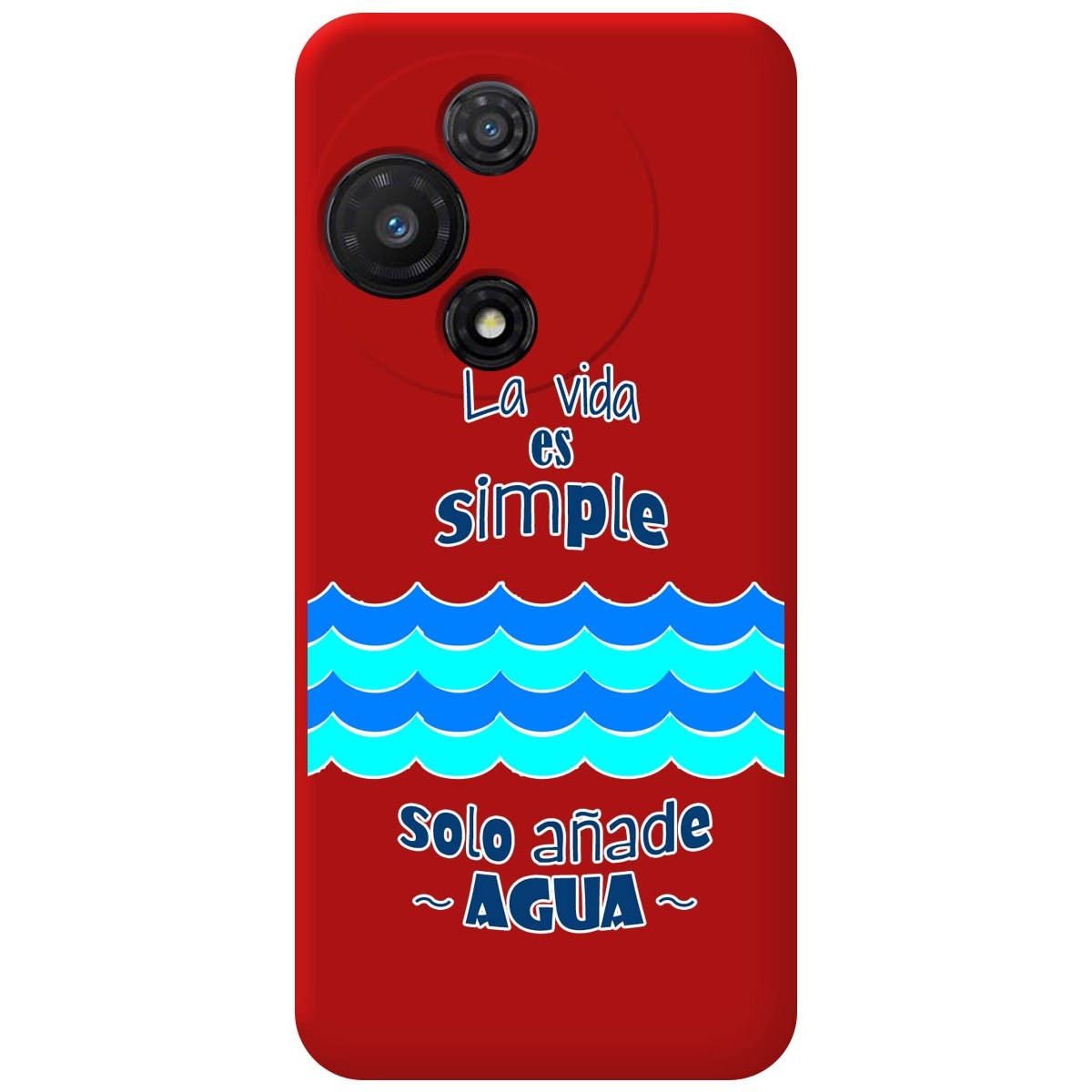Funda Silicona Líquida Roja para TCL 60R 5G diseño Agua Dibujos