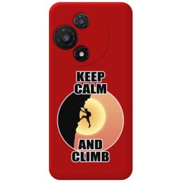 Funda Silicona Líquida Roja para TCL 60R 5G diseño Hombre Escalada Dibujos
