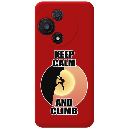 Funda Silicona Líquida Roja para TCL 60R 5G diseño Hombre Escalada Dibujos
