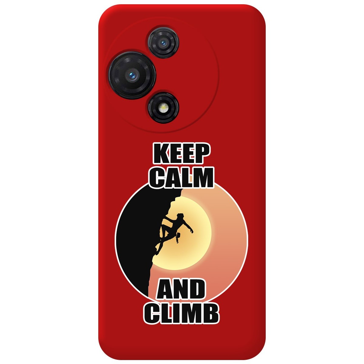 Funda Silicona Líquida Roja para TCL 60R 5G diseño Mujer Escalada Dibujos