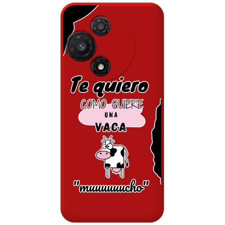 Funda Silicona Líquida Roja para TCL 60R 5G diseño Vaca Dibujos