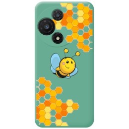 Funda Silicona Líquida Verde para TCL 60R 5G diseño Abeja Dibujos