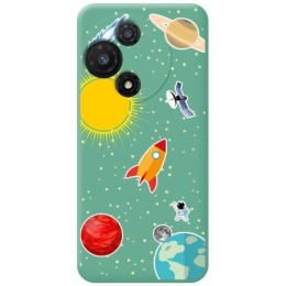 Funda Silicona Líquida Verde para TCL 60R 5G diseño Espacio Dibujos