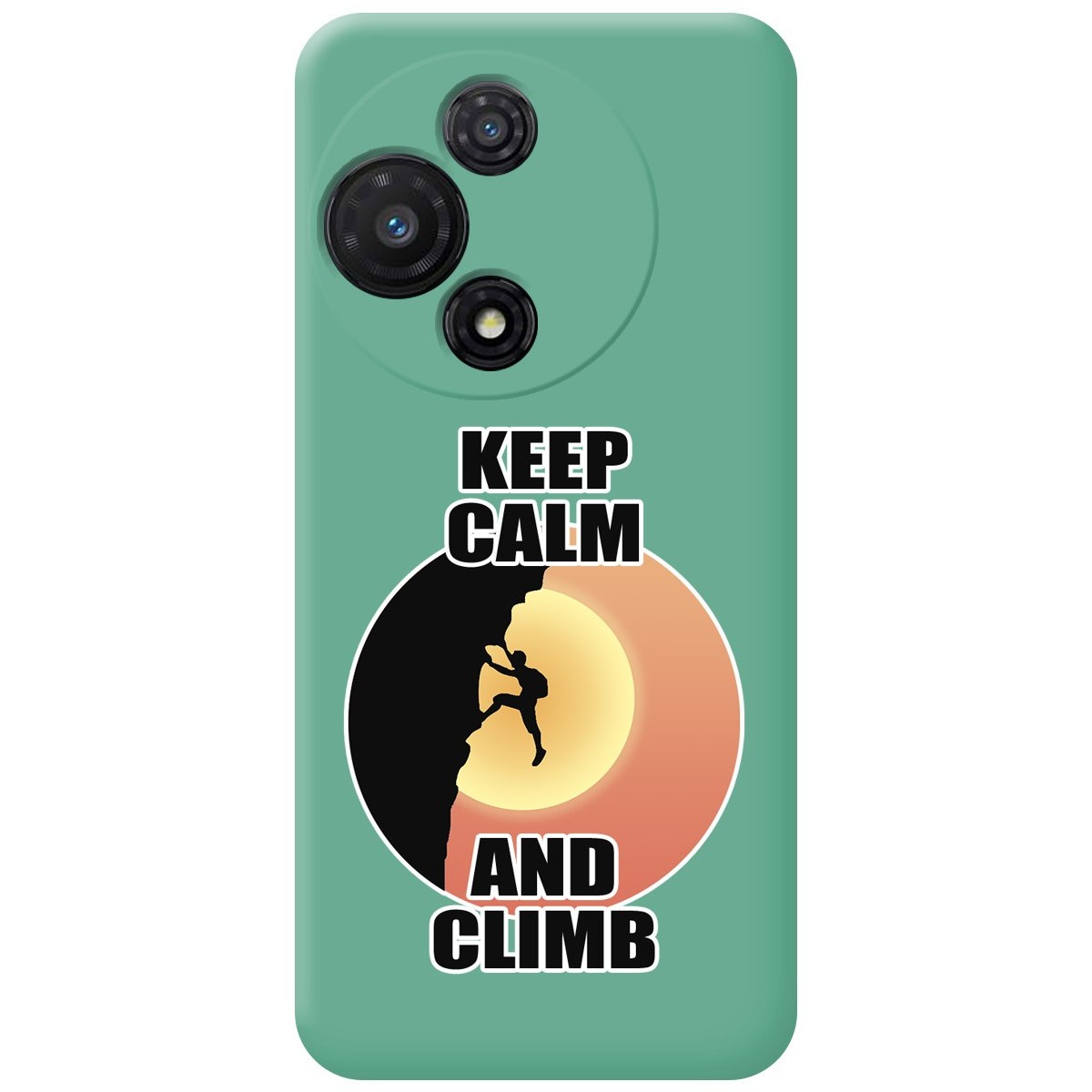 Funda Silicona Líquida Verde para TCL 60R 5G diseño Hombre Escalada Dibujos