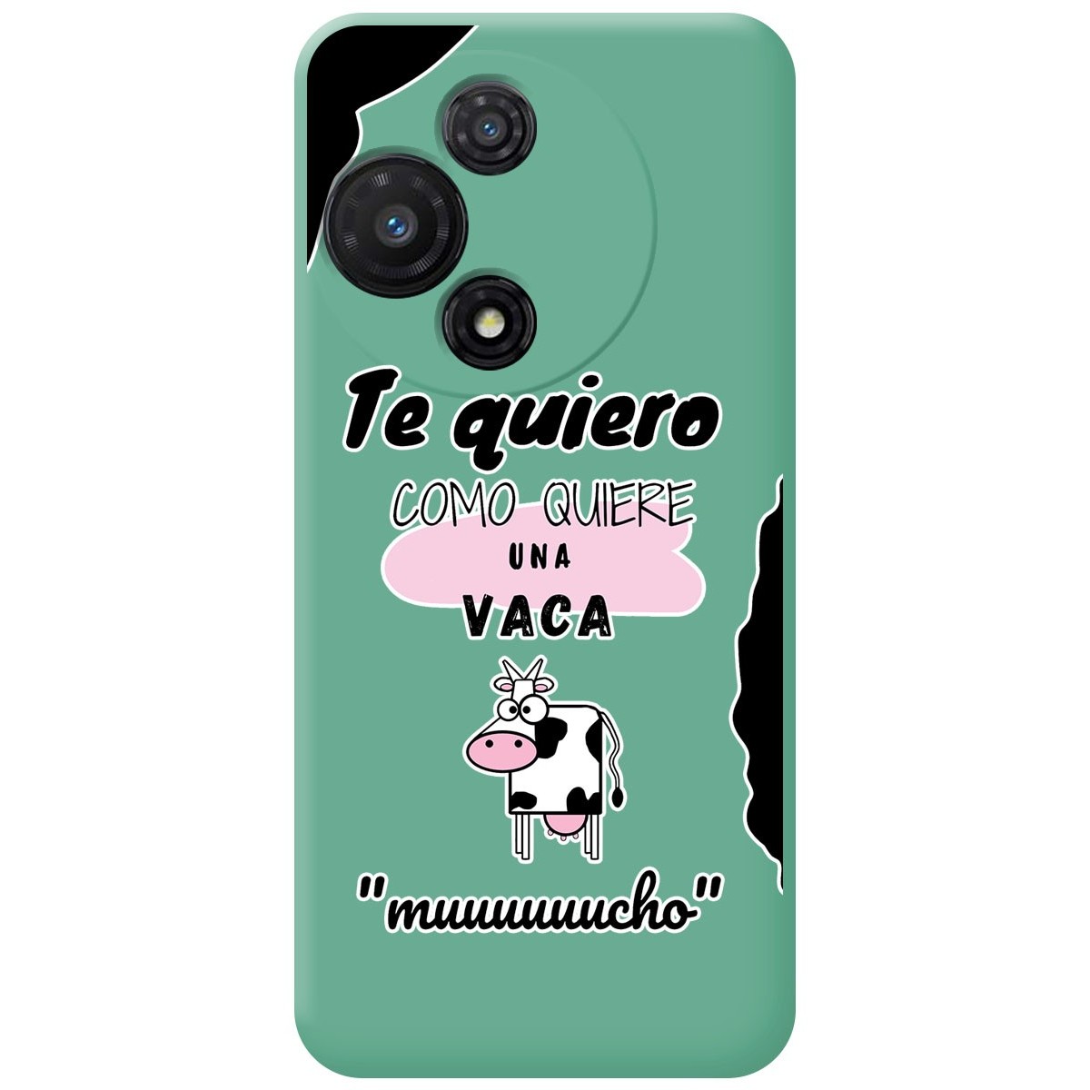 Funda Silicona Líquida Verde para TCL 60R 5G diseño Vaca Dibujos