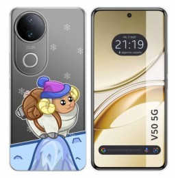 Funda Silicona Transparente para Vivo V50 5G diseño Cabra Dibujos