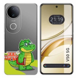 Funda Silicona Transparente para Vivo V50 5G diseño Coco Dibujos