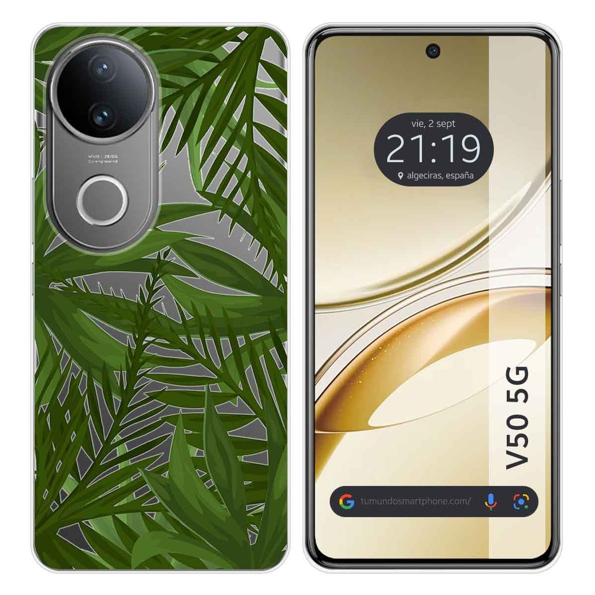 Funda Silicona Transparente para Vivo V50 5G diseño Jungla Dibujos