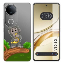 Funda Silicona Transparente para Vivo V50 5G diseño Mono Dibujos