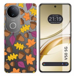 Funda Silicona Transparente para Vivo V50 5G diseño Otoño Dibujos