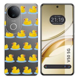 Funda Silicona Transparente para Vivo V50 5G diseño Pato Dibujos