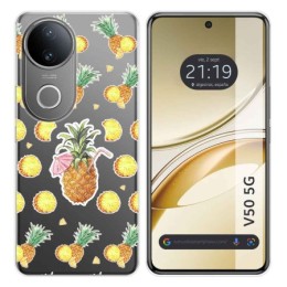 Funda Silicona Transparente para Vivo V50 5G diseño Piña Dibujos