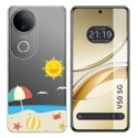 Funda Silicona Transparente para Vivo V50 5G diseño Playa Dibujos