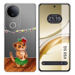 Funda Silicona Transparente para Vivo V50 5G diseño Suricata Dibujos