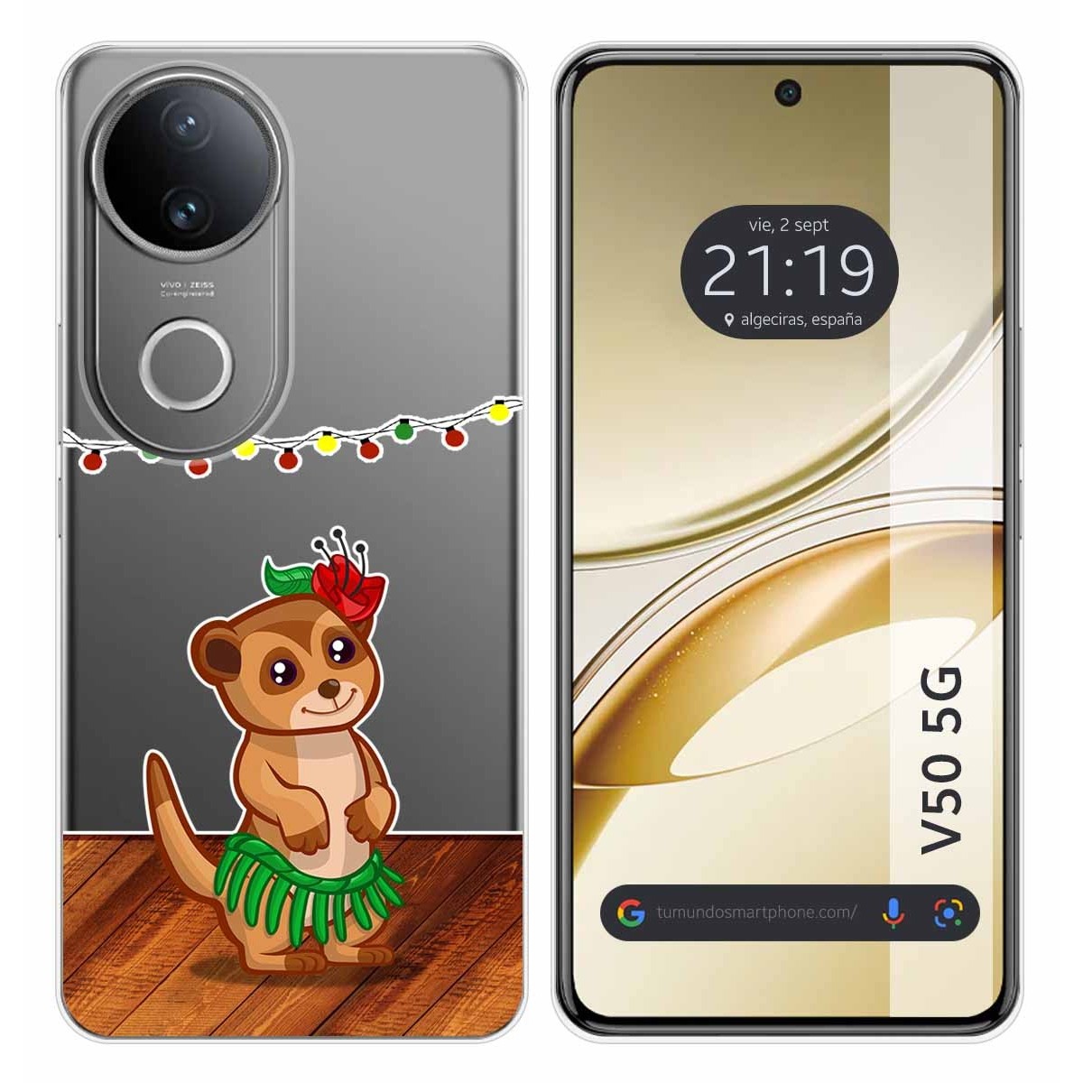 Funda Silicona Transparente para Vivo V50 5G diseño Suricata Dibujos