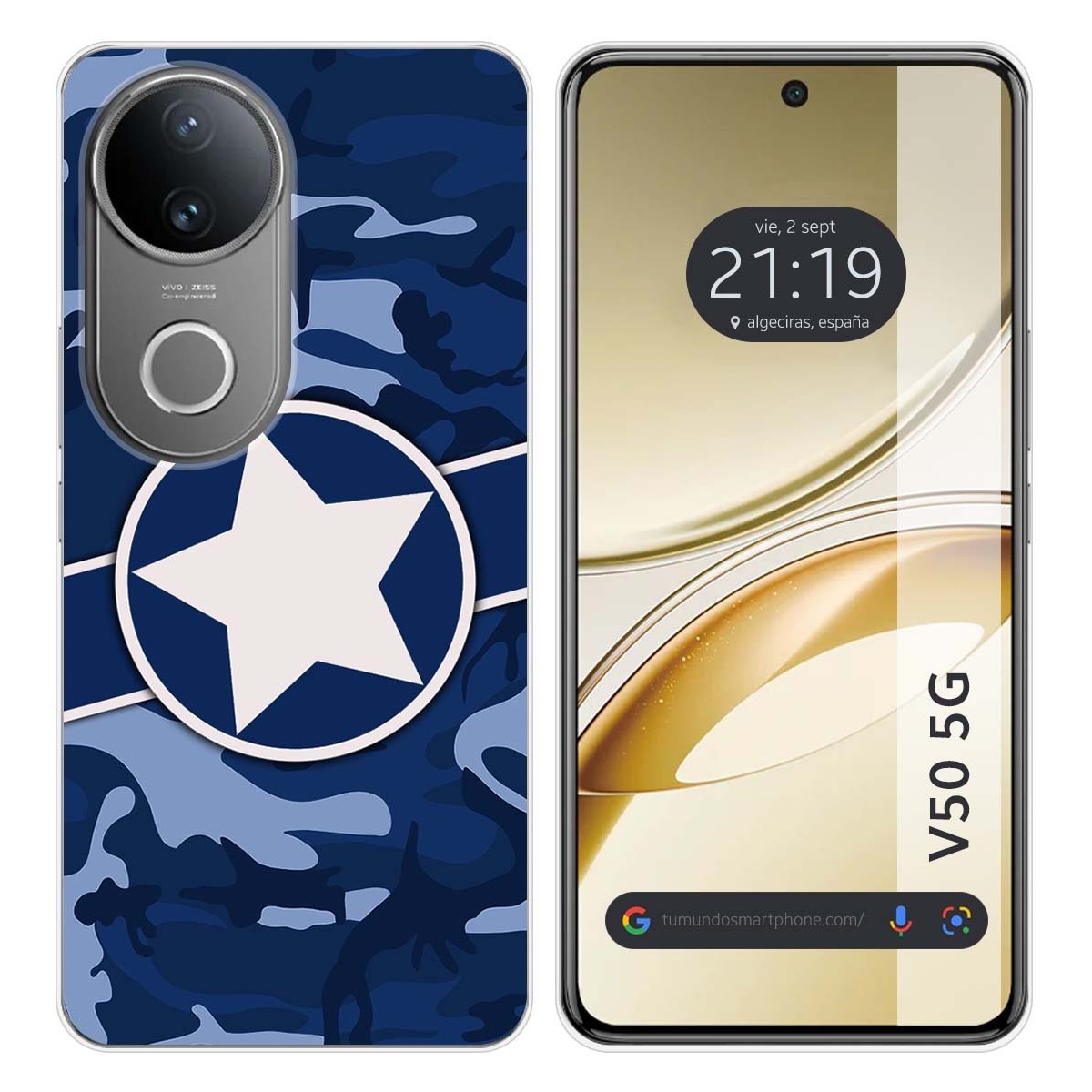 Funda Silicona para Vivo V50 5G diseño Camuflaje 03 Dibujos