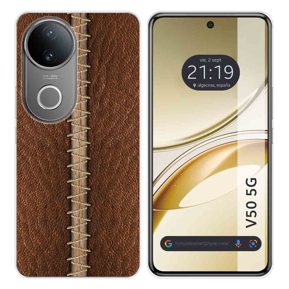 Funda Silicona para Vivo V50 5G diseño Cuero 01 Dibujos