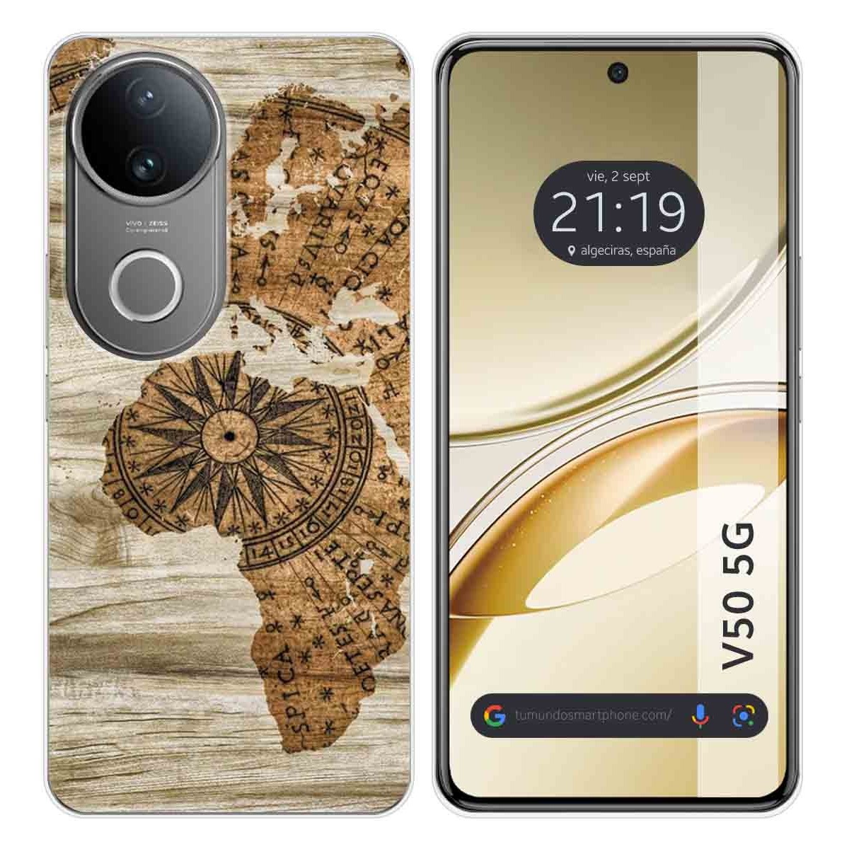 Funda Silicona para Vivo V50 5G diseño Madera 07 Dibujos