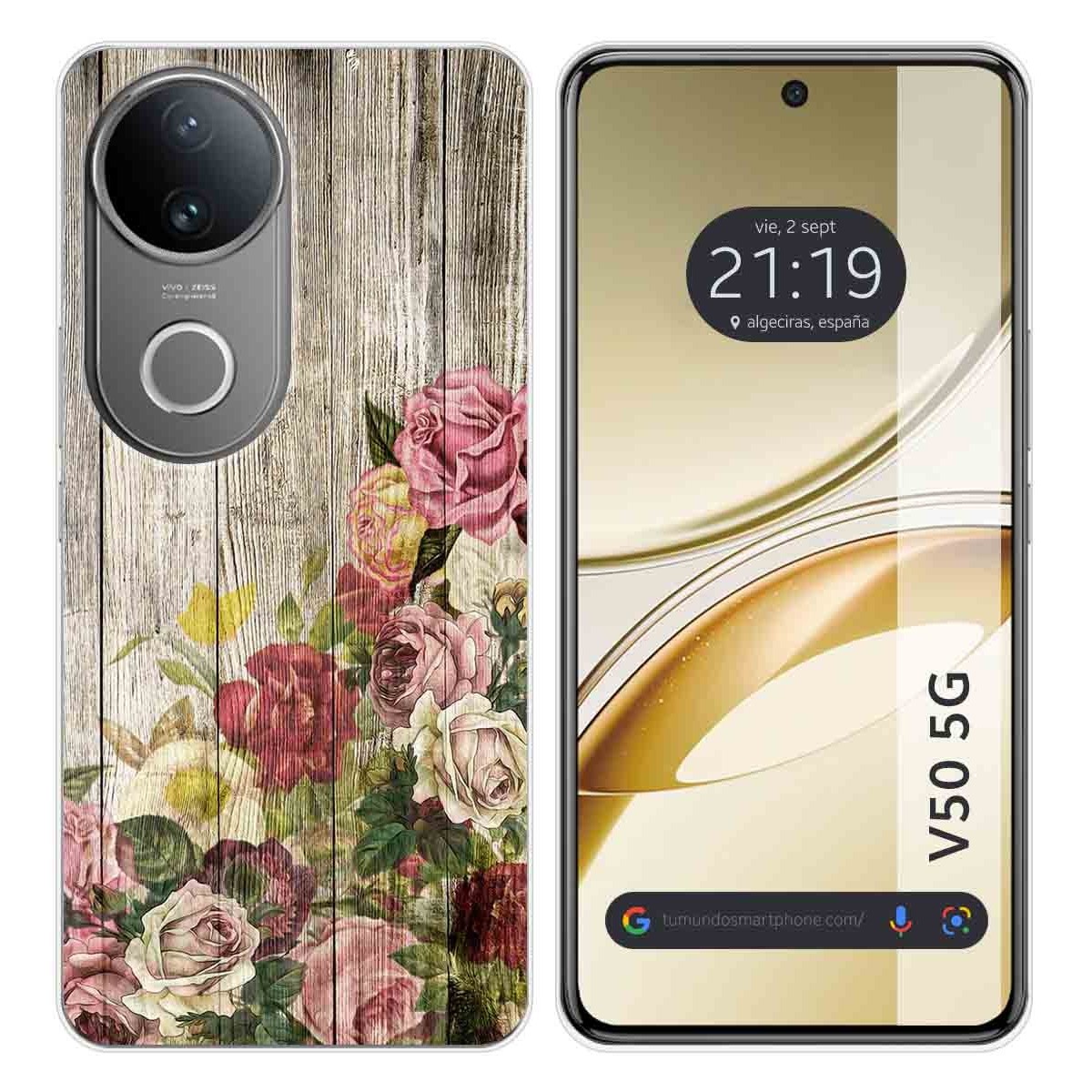 Funda Silicona para Vivo V50 5G diseño Madera 08 Dibujos