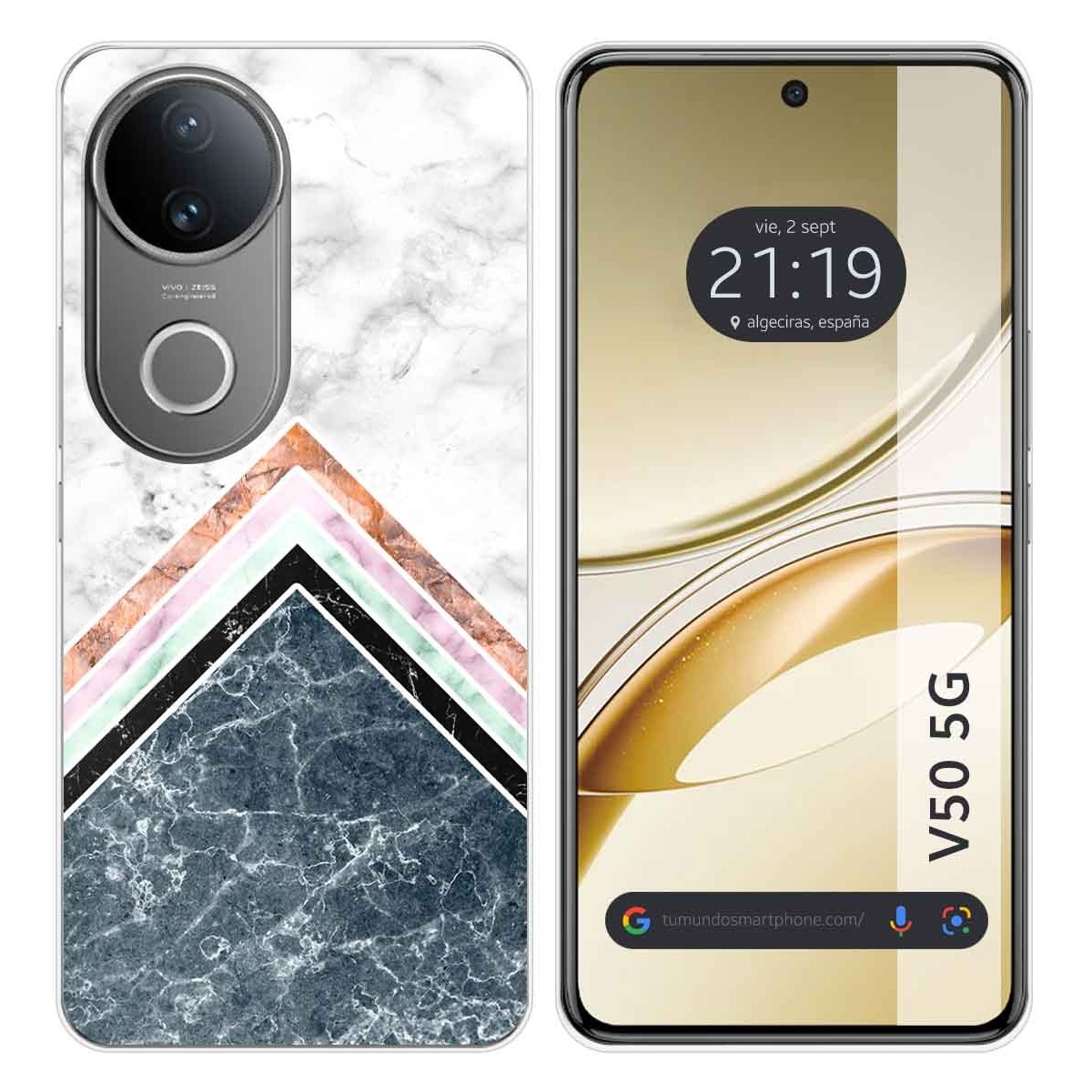 Funda Silicona para Vivo V50 5G diseño Mármol 05 Dibujos
