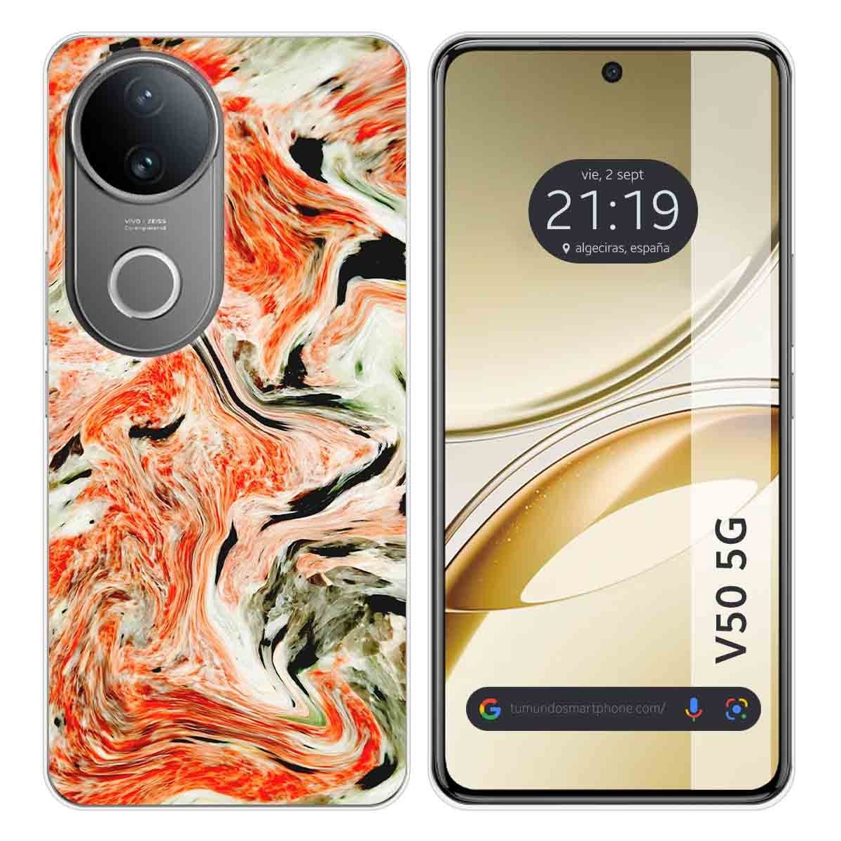 Funda Silicona para Vivo V50 5G diseño Mármol 12 Dibujos