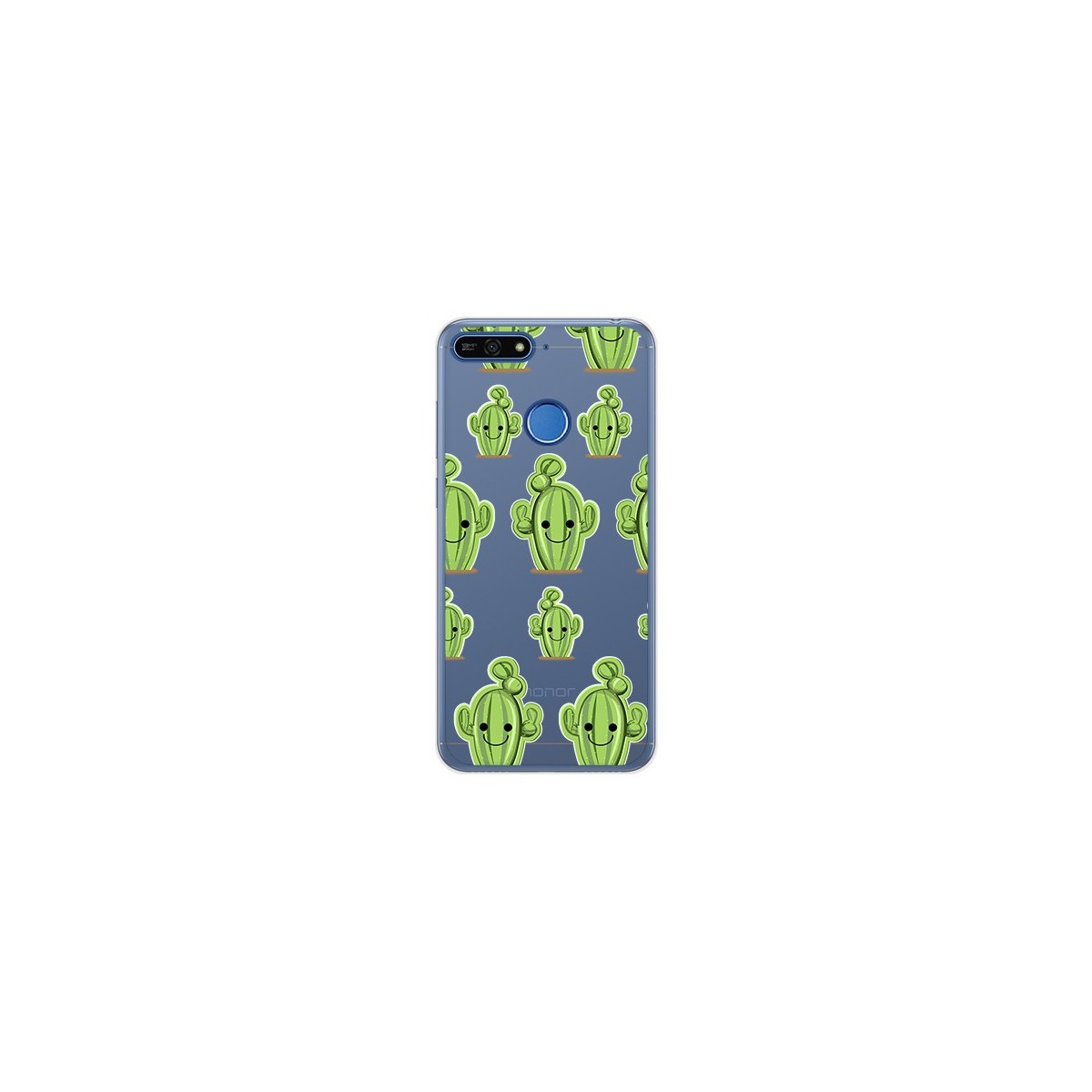 Funda Gel Transparente para Huawei Honor 7A / Y6 2018 Diseño Cactus Dibujos