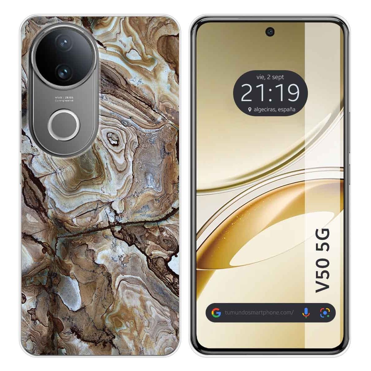 Funda Silicona para Vivo V50 5G diseño Mármol 14 Dibujos